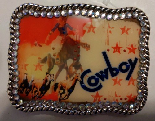 Hebilla de cinturón Nocona enmarcada en tono plateado occidental vaquero montado Bucking Bronco - Imagen 4 de 6