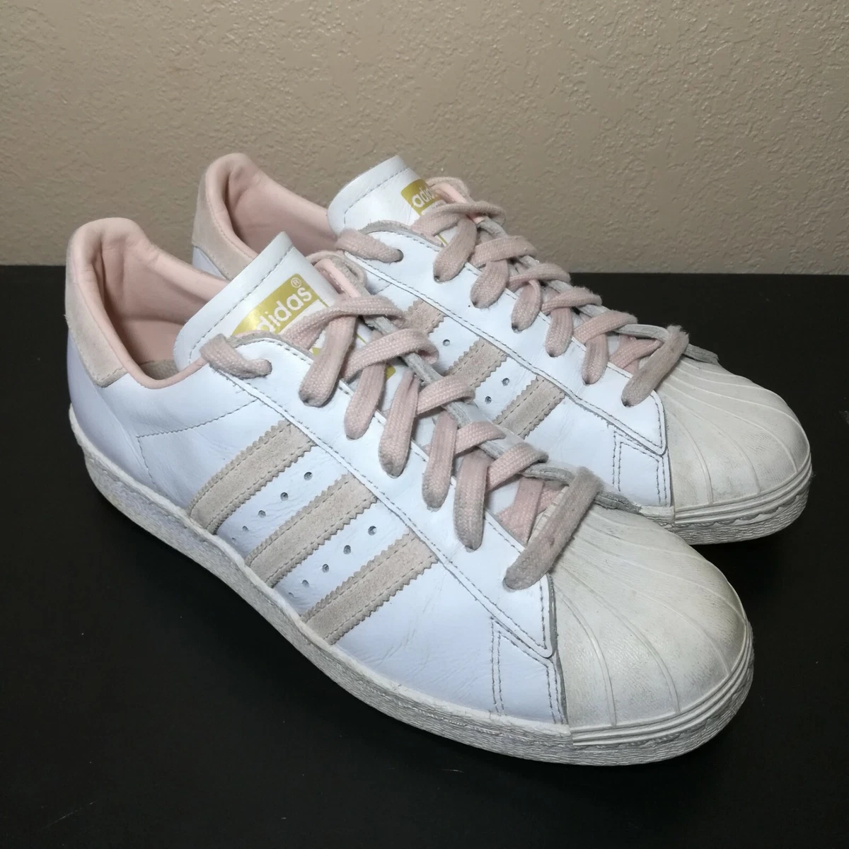 software Dental cáscara Adidas Womens Originals Superstar B94463 White Pink Running Shoes Sneaker  Size 7 | eBay