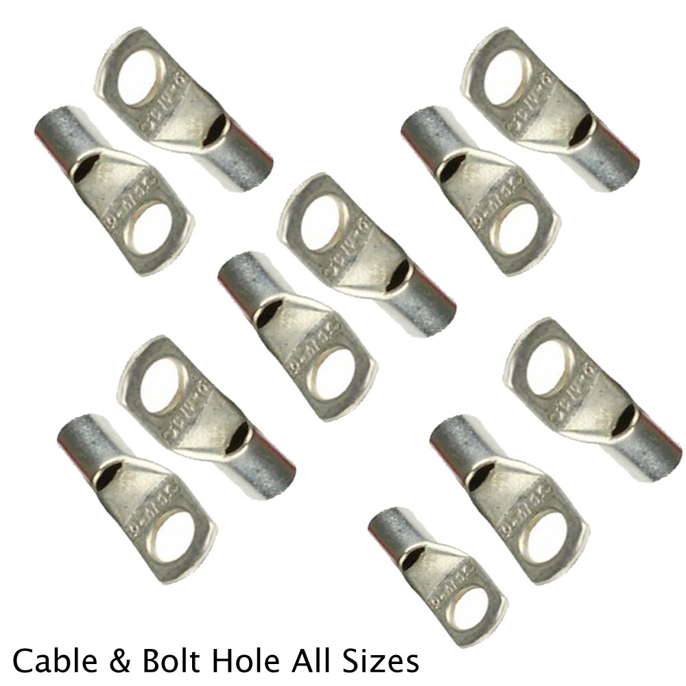 Cable Crimps ALE]-60Pcs Bolt Hole Tinned Copper Cable Lugs Battery ...