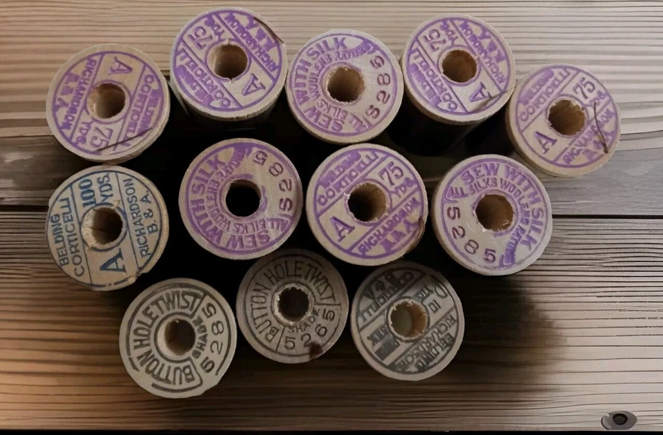 Belding Corticelli #5285 SANKA BROWN Silk Pure Thread Size A 12pc Lot - Image 2 of 2