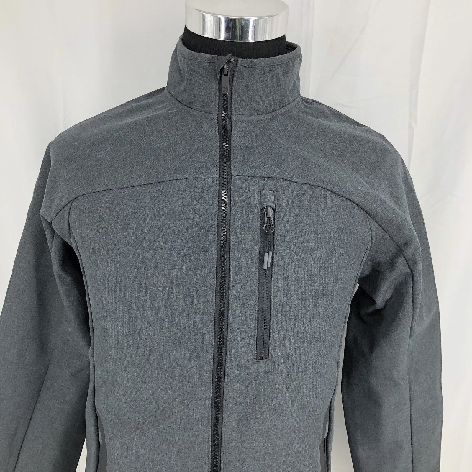 All in Motion Charcoal Gray Soft Shell Fleece Lined Full Zip Jacket Small