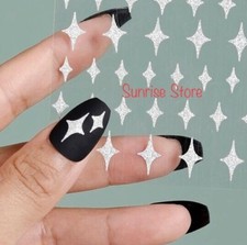 8 Hojas Pegatina Arte en Uñas B38 Cuadrangular Estrella Multicolor Estrella Calcomanías Manicura