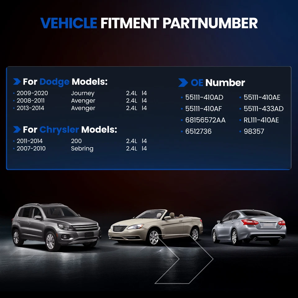 A/C Compressors FOR Chrysler Sebring 2007-2010 Dodge Avenger 2008-2014 2.4L NEW Foto 2 de 4