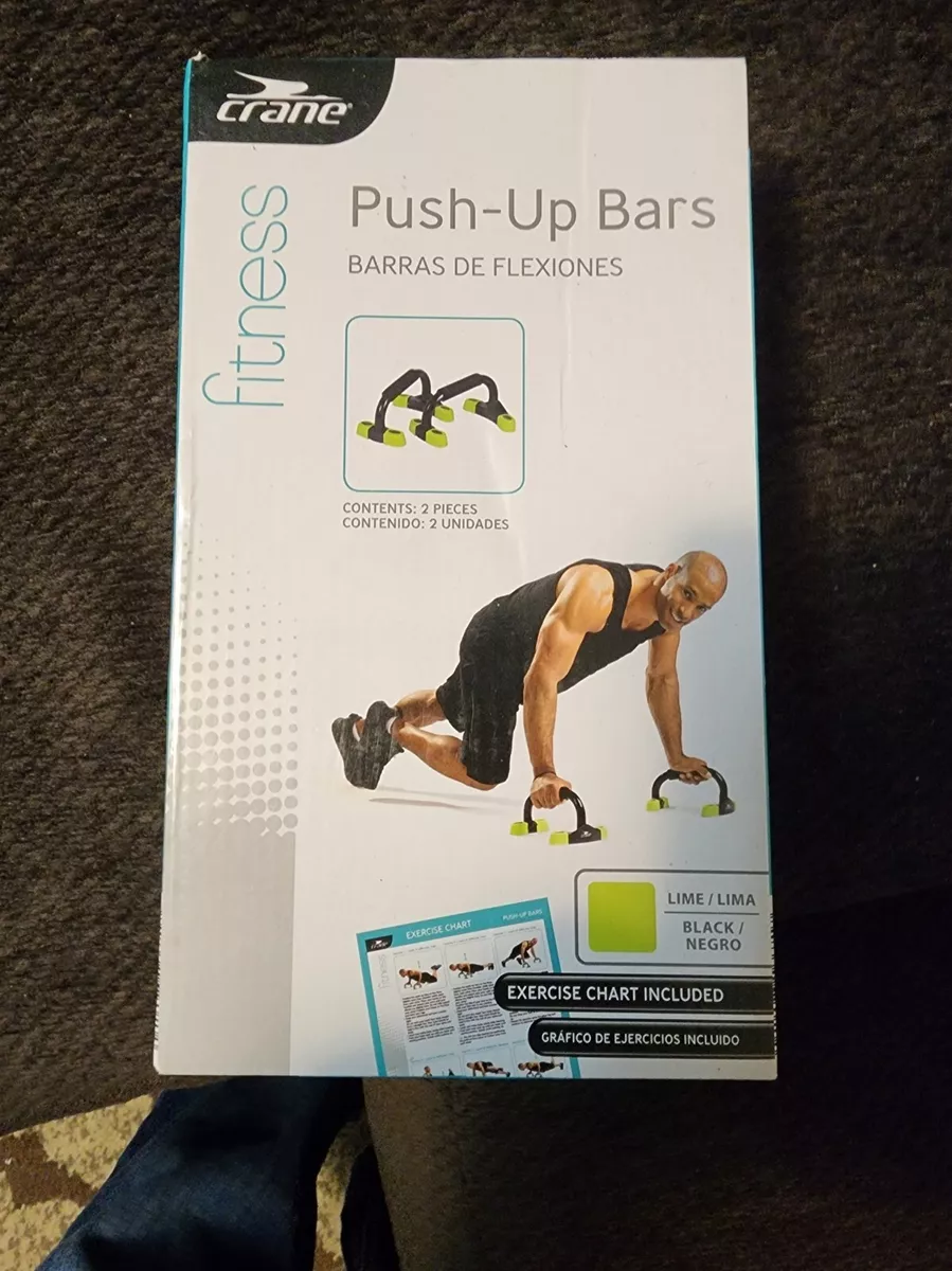 Crane Fitness Contoured Push Up Bars New In Box Lime