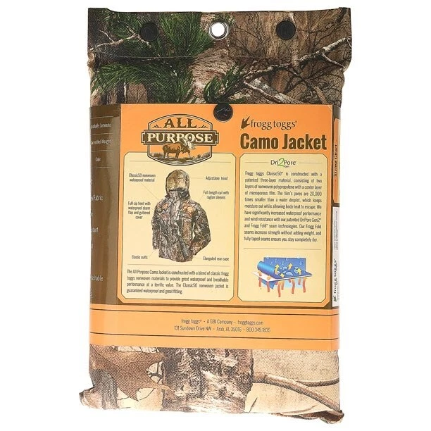 Frogg Toggs Classic50 Men's All Purpose Camouflage Jacket XL-XXL (55-57) - Image 3 of 4