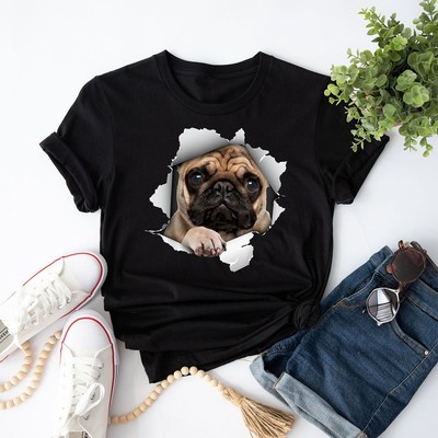 Cute Pug Design For Men Women Kids Pet Dog Breed Pug Lovers For Women T-Shirt