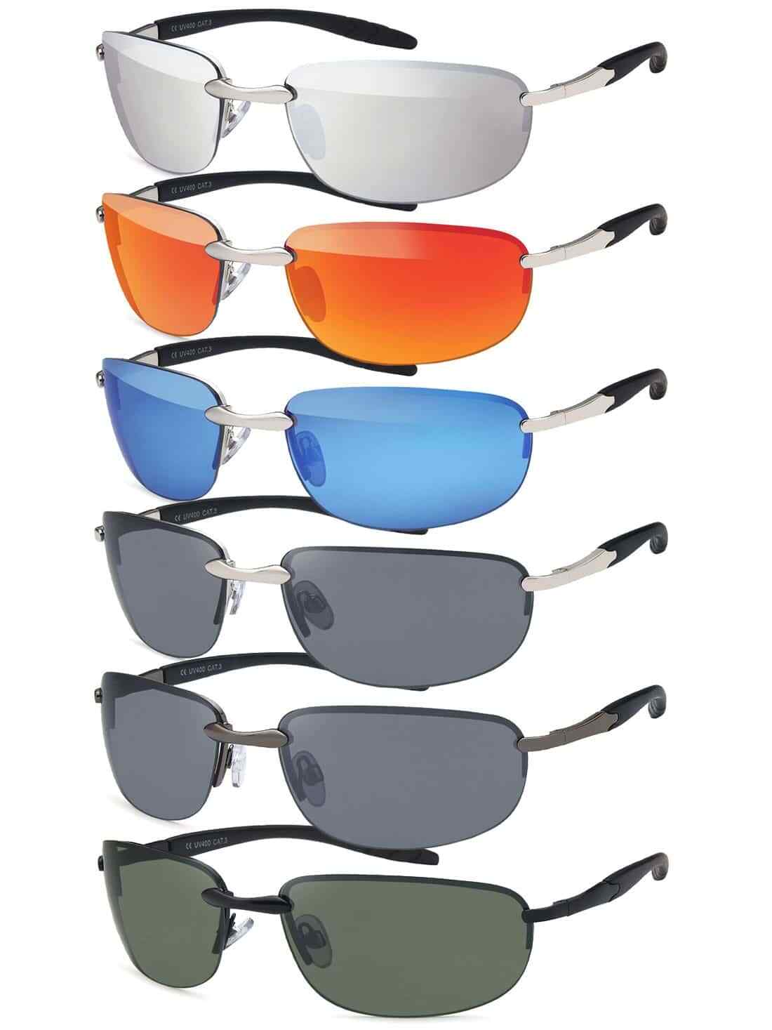 Stylish Metal Rectangular UV400 Sunglasses for Men Women Biking Sports-image