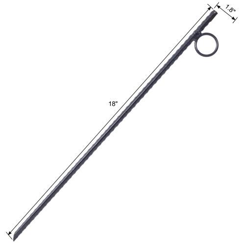 16 Pack Grip Rebar 18 Inch Steel Durable Tent Canopy Ground Stakes w/ 1" Loop - Picture 3 of 9