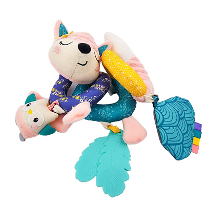 Infantino Go GaGa Spiral pink Fox Car Seat Stroller Activity Toy Teether