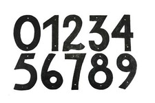 4" Tall Bees Wax Finish Black Cast Iron Natural House Front Door Numbers  