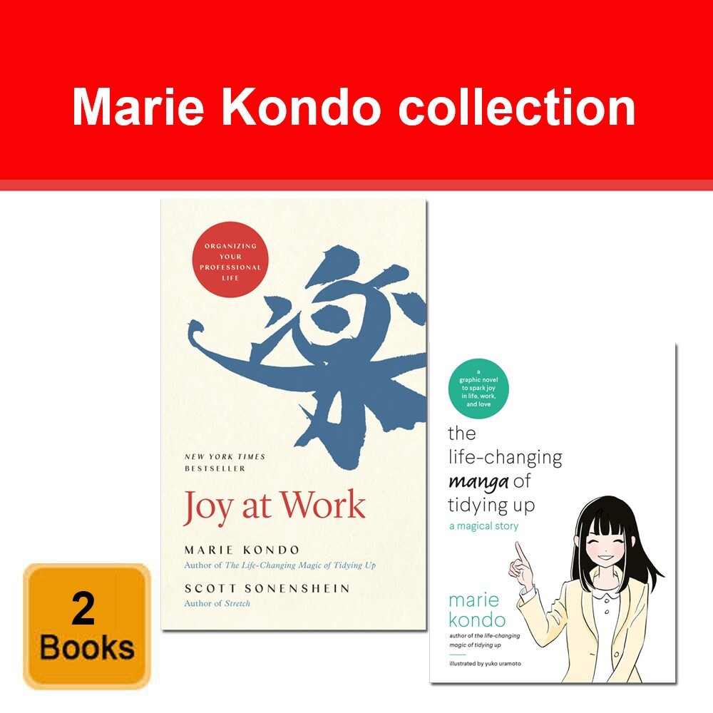Marie Kondo Collection 2 Books Set Joy at Work,Life-Changing Manga of Tidying Up