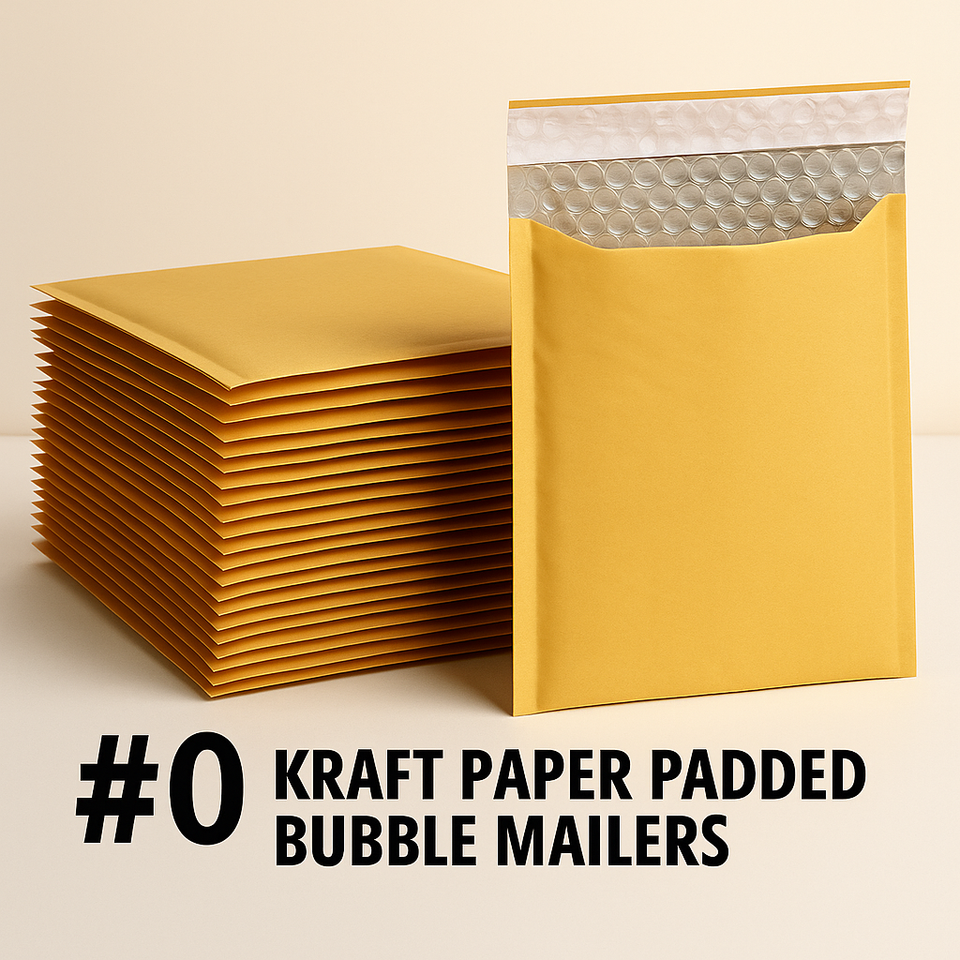 Bubble Mailers 6x10 500 #0 Kraft Bubble – 6x9 Inner Size, 7x10 Outer, 100% Recyclable Padded Envelopes