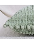 2 Packs Sage Green Decorative Throw Pillow Covers 16x16 Inch with Pom Pom Fringe — photo 3