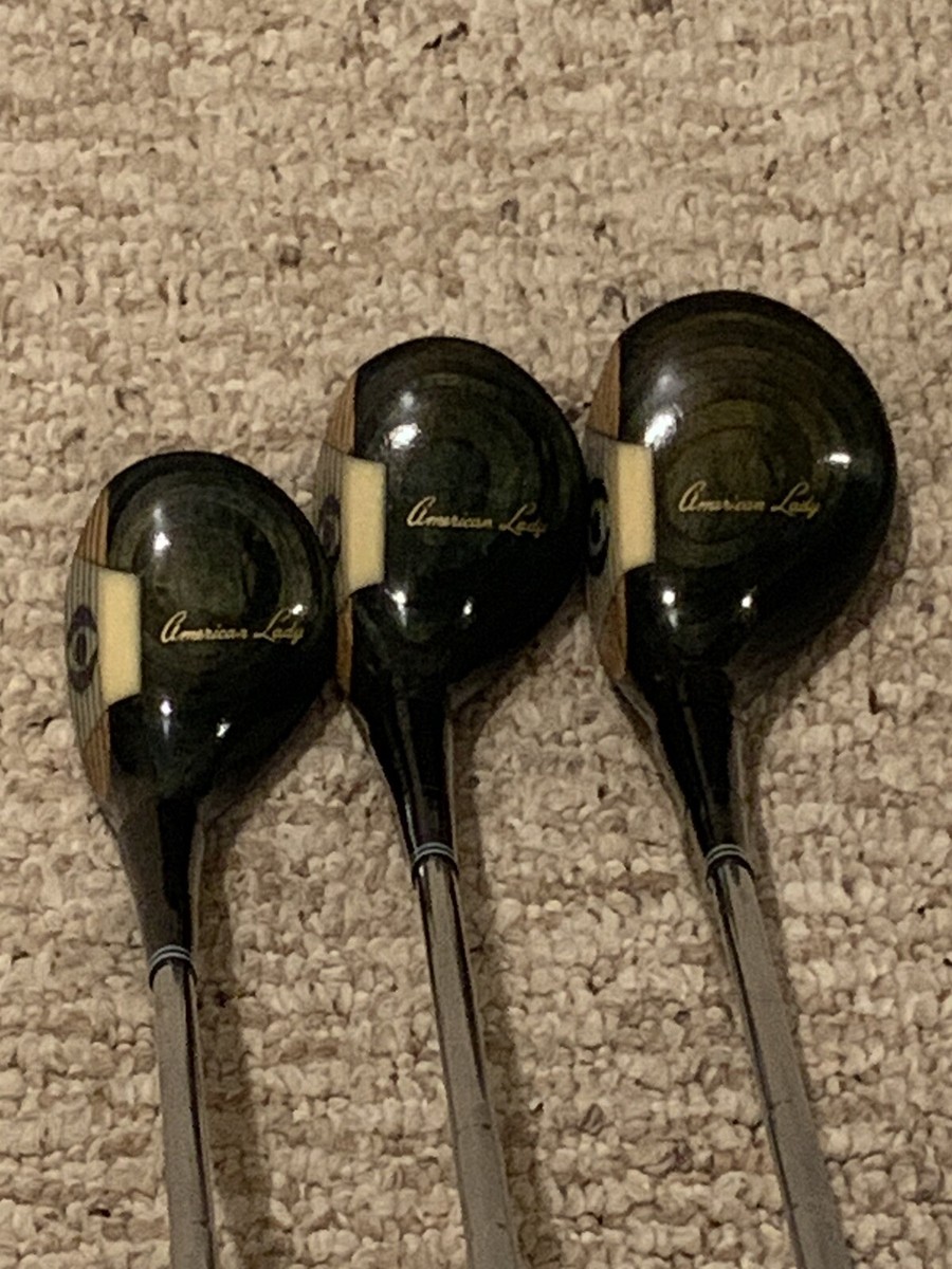 Walter Hagen 420 American Lady 1, 3, Woods- Finished Green Maple Golf  Clubs