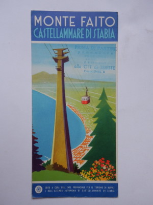MONTE FAITO CASTELLAMMARE DI STABIA Naples old brochure ENIT