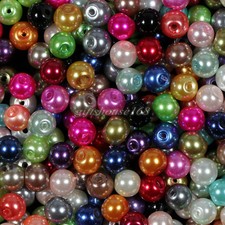 200pcs/lot 6mm Mixed Glass Pearl Round Ball Loose Spacer Beads for Diy Jewelry