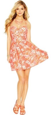 guess lace fit and flare dress