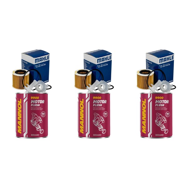3X Original Mahle / Knecht ÖLfilter OX 416D2 + 3X SCT Motor Flush MotorspüLung-image
