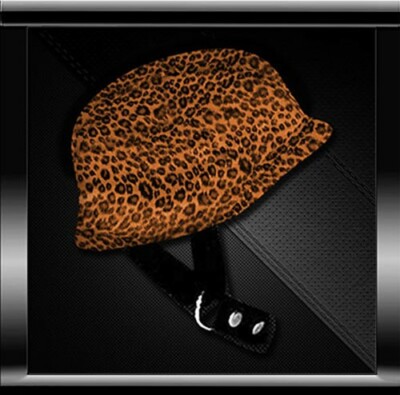 Faux Fur Orange Cheetah Skinners Helmet Cover For German DOT