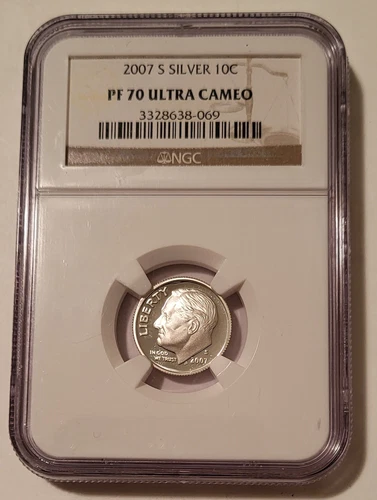 2007 S Silver Roosevelt Dime Proof PF70 UC NGC