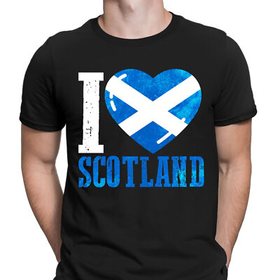 I Love Scotland schottische Flagge Nationalität Unterstützer Herren T-Shirts T-Shirts Top #6NE