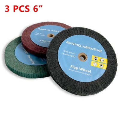 3 PCS 6'' Bench Grinder Polishing Wheels 320/600/800 Grit,0.5''Thickness 0.5''Arbor