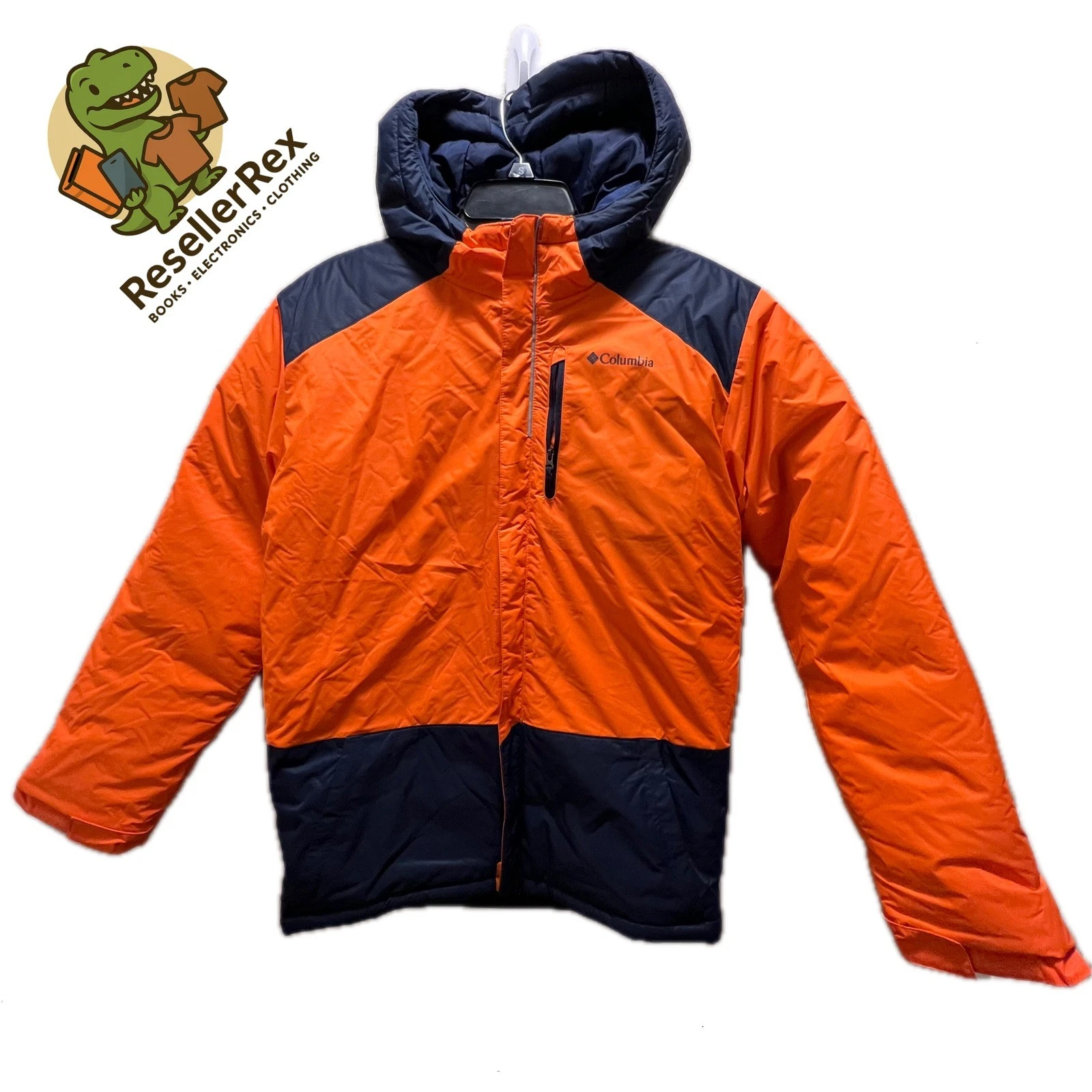 Columbia Kids Lightning Lift Jacket Orange Navy Blue Full Zip Size XL 1556141