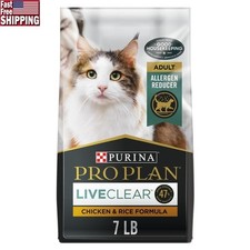 Allergen Reducing High Protein Cat Food LIVECLEAR Chicken Rice Kibble 7lb New 7.92 per gallon