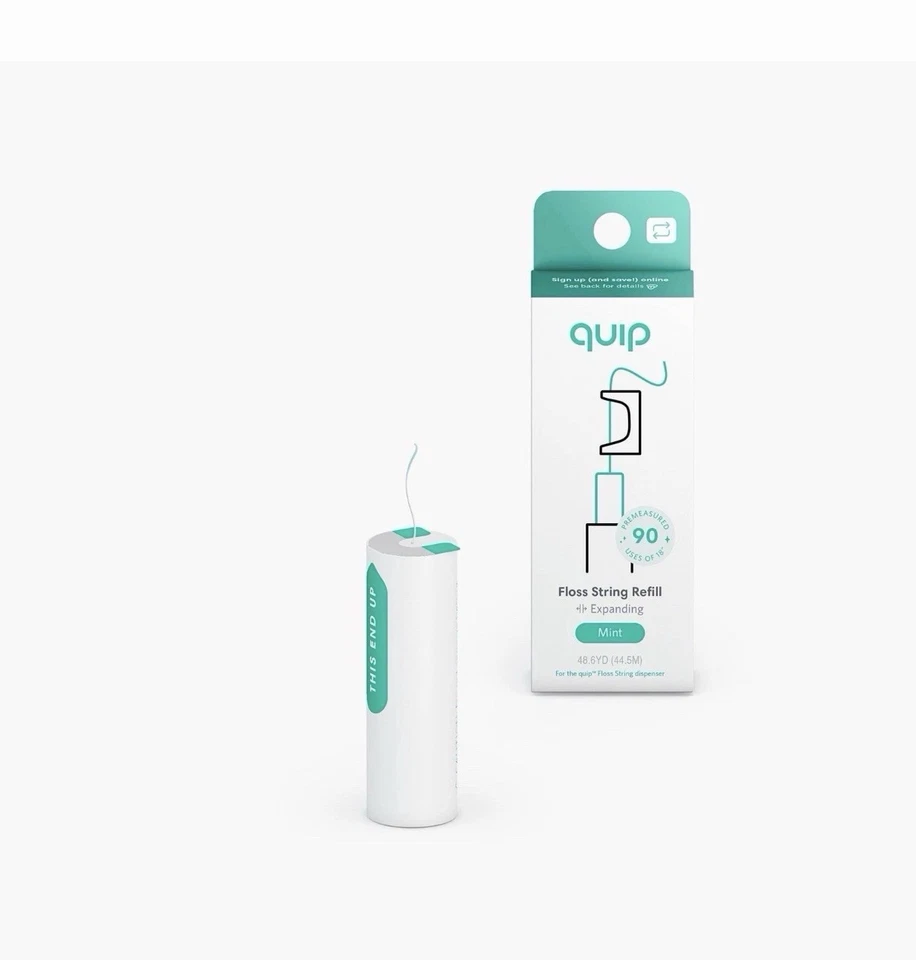 fio dental quip, dispensador recarregável, plástico branco, refil perfeito de 12 meses - Imagem 4 de 4