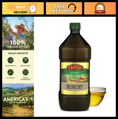 Robust Extra Virgin Olive Oil 101 fl oz - First Cold Pressed, Bold Flavor for Co