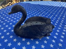 Cast Iron Vintage Swan Flower Frog, 6" Tall