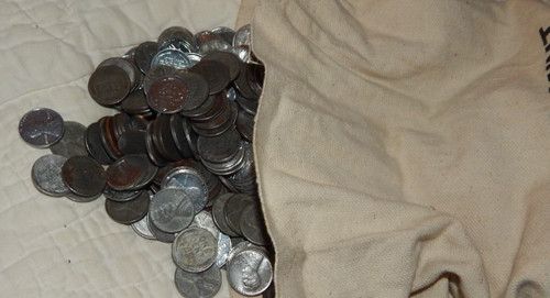 ONE ROLL 1943 STEEL WHEAT PENNIES, 50 PENNIES PER ROLL