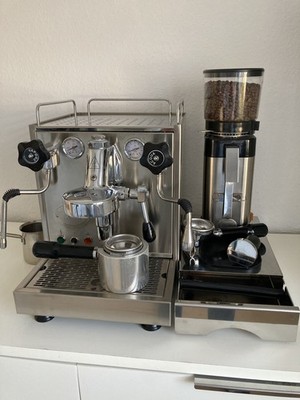 ECM Mechanika Espressomaschine, Siebträger, Zweikreiser, Edelstahl, Mühle + div.