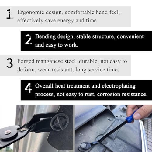 3 PCS Auto Clip Pliers Set and Fastener Remover, Car Trim Removal Tool Pry Blue