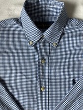 Polo Ralph Lauren Men's Shirt Classic-Fit Cotton Poplin Small Blue Pony Logo