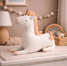 Pillowfort Unicorn Decorative Pillow 12.5" x 12.5" Cream 100 Polyester Fiber