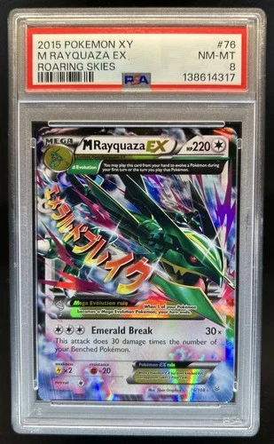 2015 Pokemon XY Roaring Skies M Rayquaza Holo #76/108 PSA 8