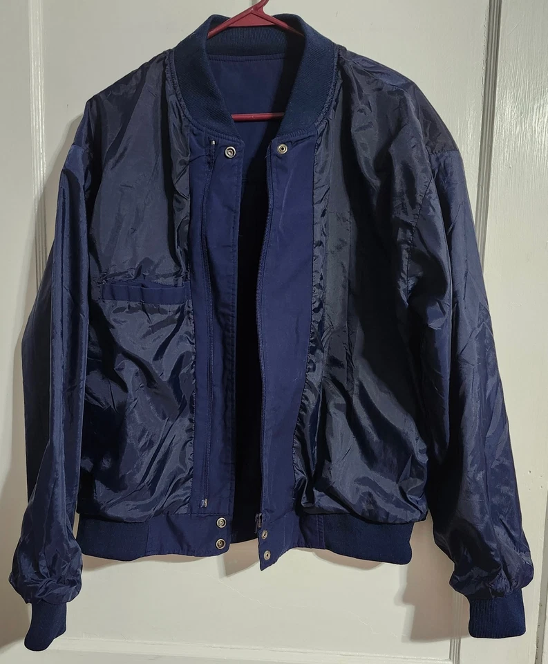 CHAQUETA CLÁSICA PARA HOMBRE ~ KNIGHSBRIDGE HARRINGTON ~ AZUL MARINO (GRANDE 42-44) ¡BONITA! Foto 3 de 4