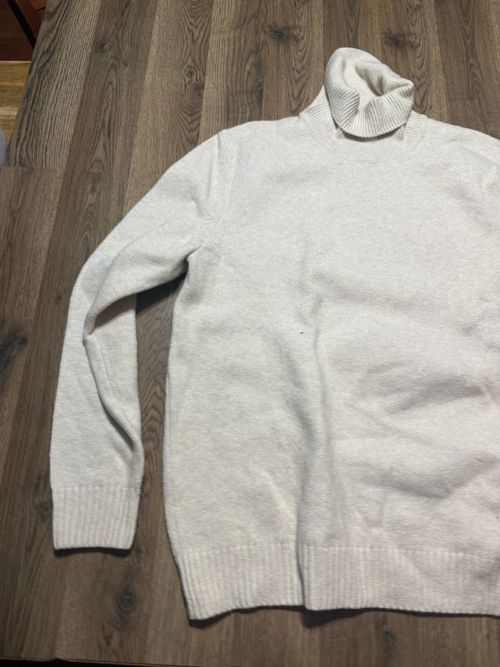 Suéter Banana Republic, Para Mujer Talla Grande, Blanco, Cuello Alto, Pullover Foto 3 de 4