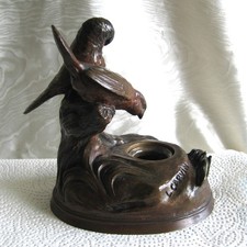 ANTIKE Bronze Skulptur - LOUIS-ALBERT CARVIN - Signiert - Gießerei-Marke