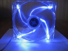 Rosewill 120mm Blue LED case fan. Both 3-pin mobo and 4-pin Molex connectors.