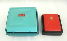 2 Kodak Folding Pocket Illuminated 35mm Slide Viewers Red & Blue