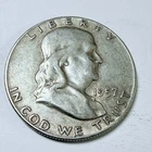 1957 Franklin Half Dollar, 90% Silver, Circulated Coin Free Shipping #8854