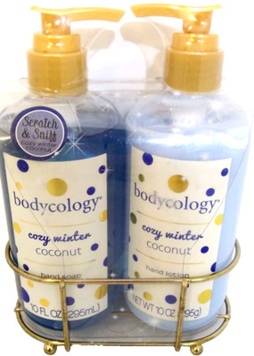 Bodycology Gift Set Hand Soap Lotion 10 fl Oz Blue Cozy Winter Coconut Scent