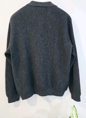 Vtg Talbots Men's 100% Alpaca Knit Collared 1/4 Zip Pullover Sweater Peru! L - Picture 6 of 9