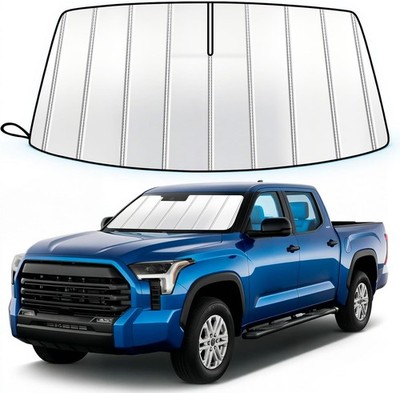 Windshield Sun Shade for Toyota Tundra 2007-2021, Custom Fit Folding Design Car