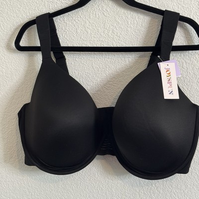 Joyspun Bra Smooth T-Shirt  Underwire Back Closure Black Women's 46DDD
