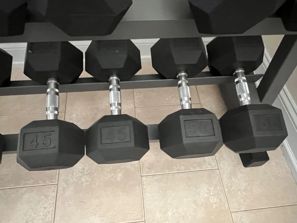 Juego de mancuernas de goma nuevas con cremallera (montadas) Foto 4 de 4