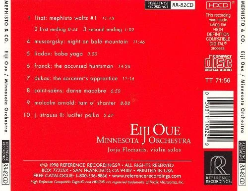 REFERENCE RECORDINGS RR-82CD MEPHISTO & Co. OUE new sealed HDCD 1998 - Bild 2 von 3