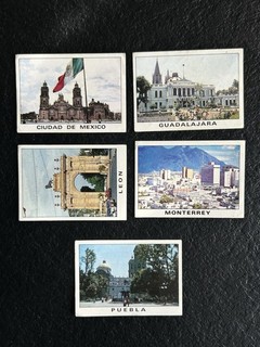 5 STICKERS PANINI MEXICO 86 VILLES CITIES